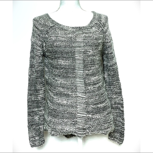 Pam & Gela Distressed Sweater in Gray & White - Picture 1 of 12